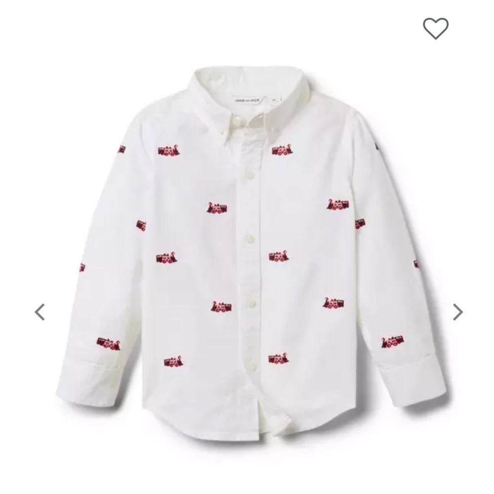 Janie and Jack Train Oxford Shirt NWT
